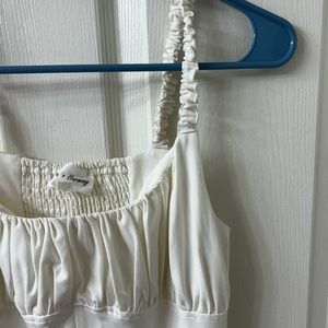 White midi dress